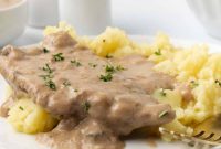 Slow Cooker Creamy Mushroom Cube Steak