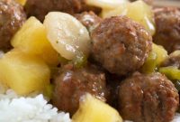 Sweet and Sour Meatballs with Fluffy Rice