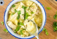 Easy Slow Cooker Chicken and Dumplings with Biscuits
