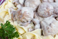 Creamy Meatball Stroganoff with Egg Noodles
