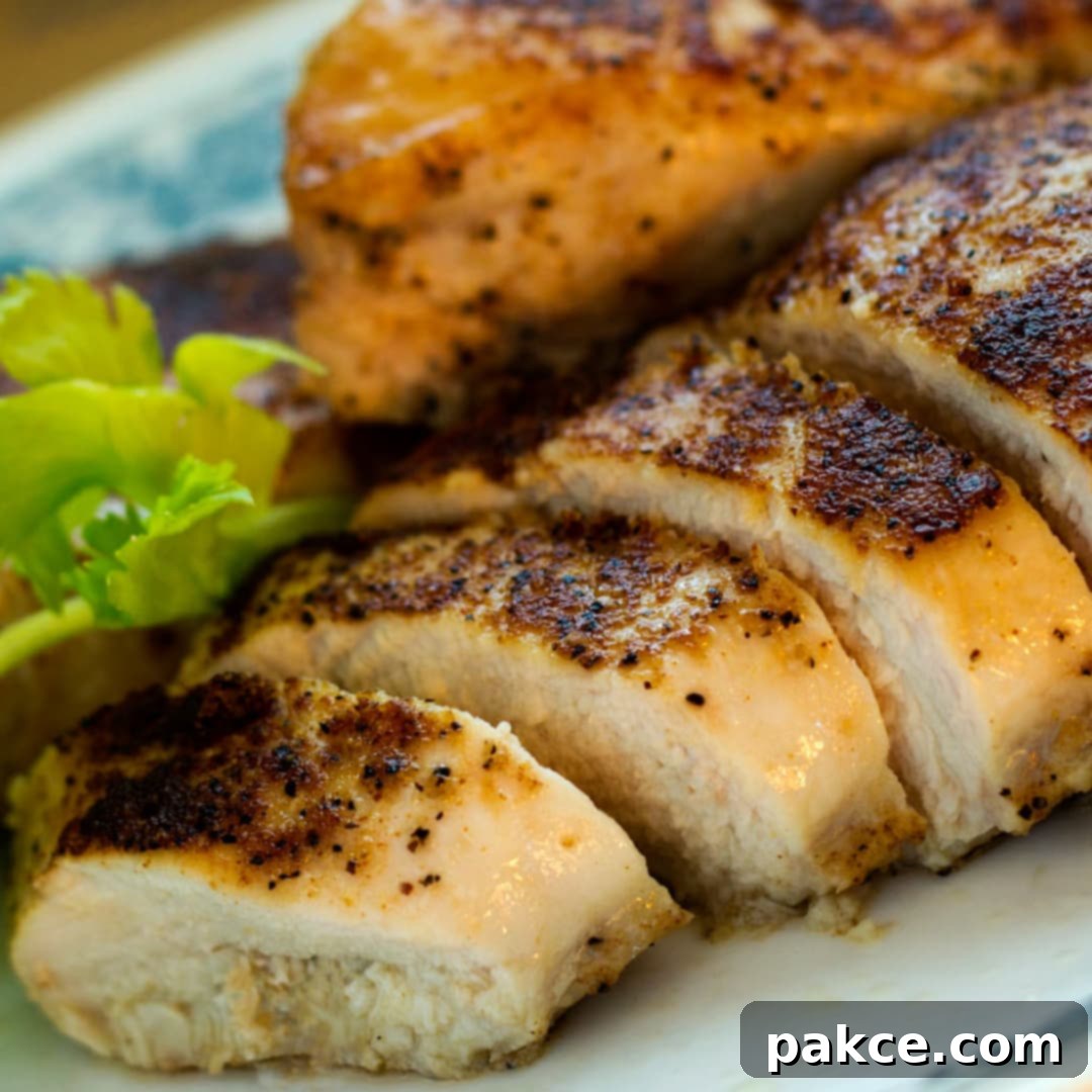 Deliciously seared and baked chicken breast, ready to be served or prepped for future meals.