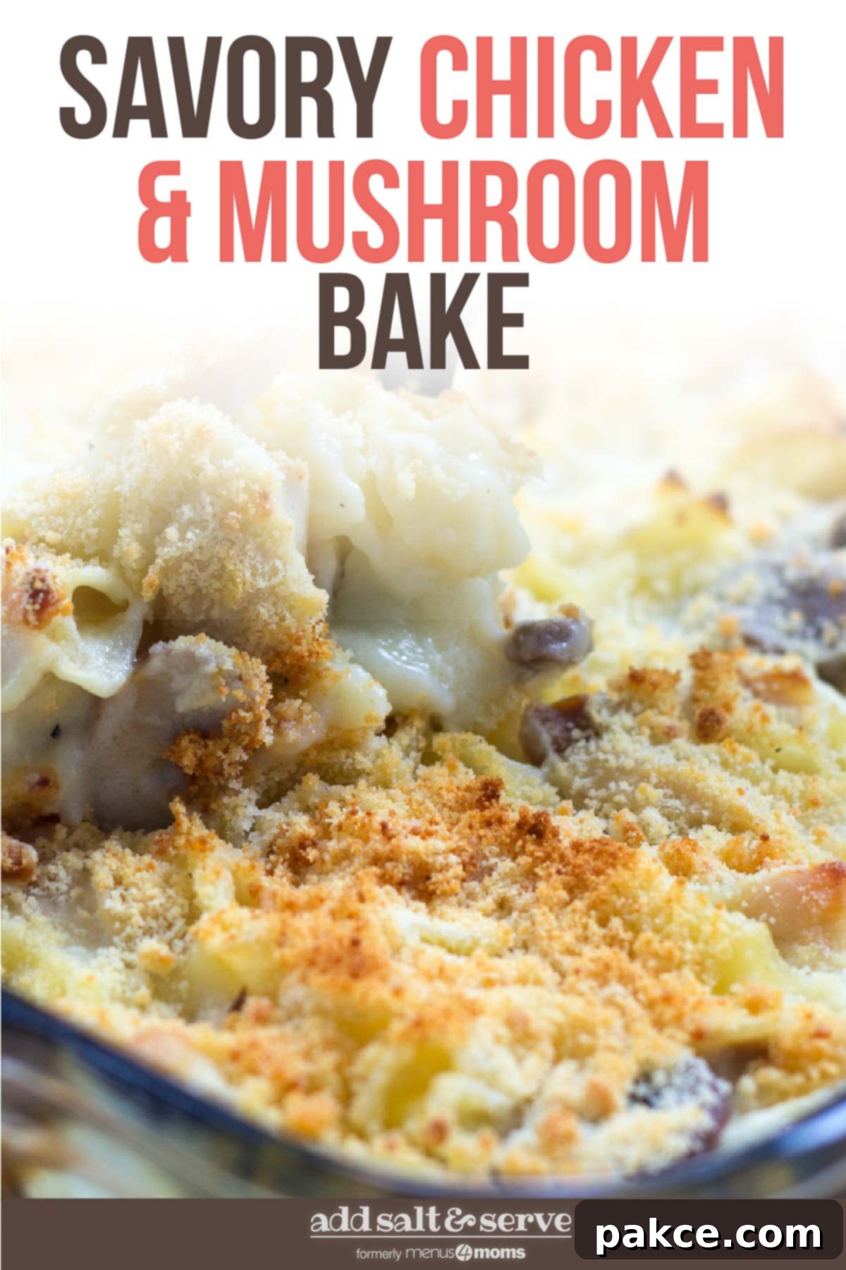 Golden Chicken and Mushroom Delight 4 A dish of Savory Chicken and Mushroom Bake