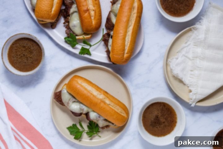 French dip sandwiches with au jus