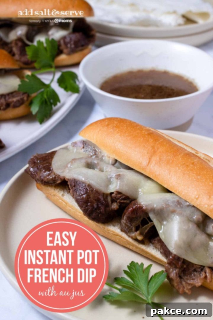 Instant Pot French Onion French Dip 7 French dip sandwiches with au jus and test Easy Instant Pot French Dip with au jus