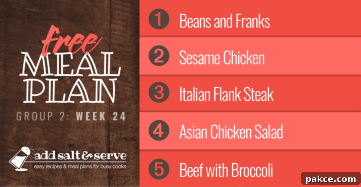 Recipes in Week 24 (Group 2) Meal Plan