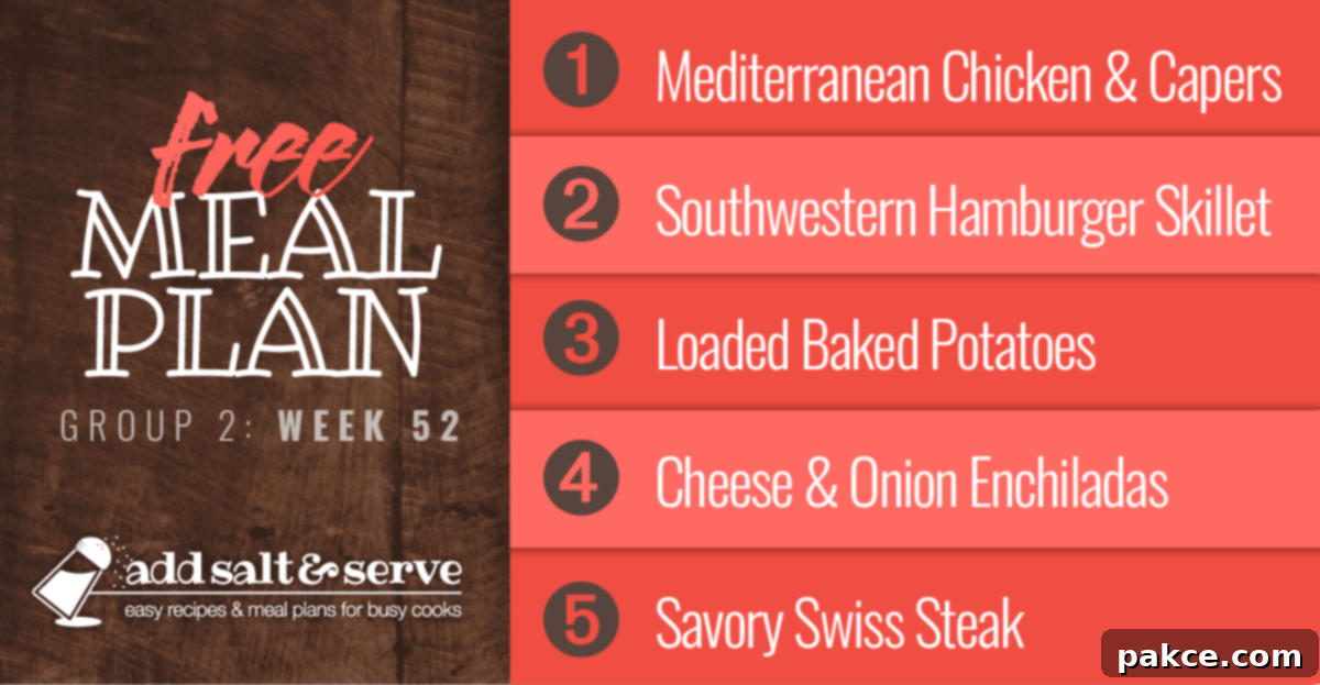 List of recipes in Meal Plan Week 52 (Group 2).
