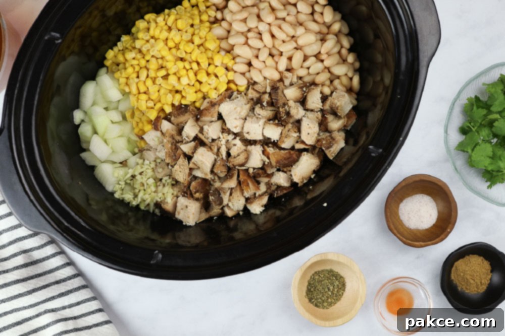ingredients for slow cooker white chicken chili