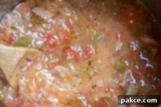 Carne Guisada: Add thickened juices to meat and stir to blend